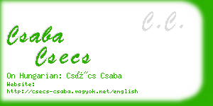 csaba csecs business card